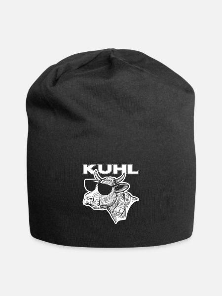 Landwirt Kuh Milchbauer Kuhl Geschenk - Jersey-Beanie - Schwarz