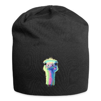 Strauß - Jersey-Beanie - Schwarz - Vorne