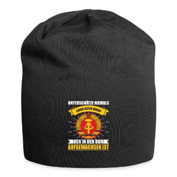 DDR Ossi Ostdeutschland Staatswappen Herren Männer - Jersey-Beanie - Schwarz - Vorne