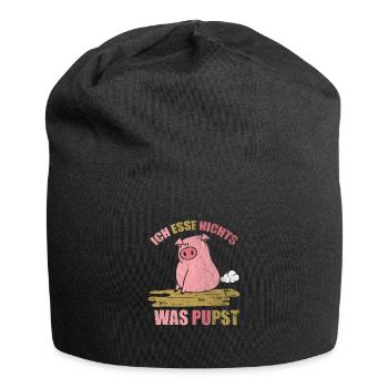 Vegan Veganer Tierschutz - Jersey-Beanie - Schwarz - Vorne