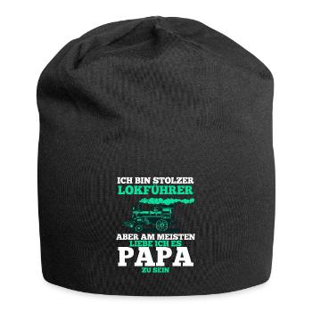 Lokführer shirt • Zug Papa • Lokführer Geschenk - Jersey-Beanie - Schwarz - Vorne