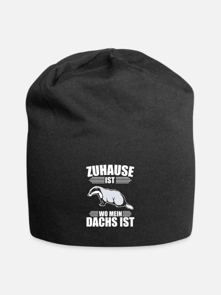 Zuhause ist wo mein Dachs ist - Jersey-Beanie - Schwarz