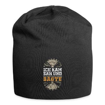 Ich kam sah und sägte Vintage - Jersey-Beanie - Schwarz - Vorne
