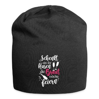 JGA Junggesellinnenabschied - Jersey-Beanie - Schwarz - Vorne