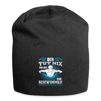 Schwimmer Wasser Sport Geschenkidee - Jersey-Beanie - Schwarz - Vorne