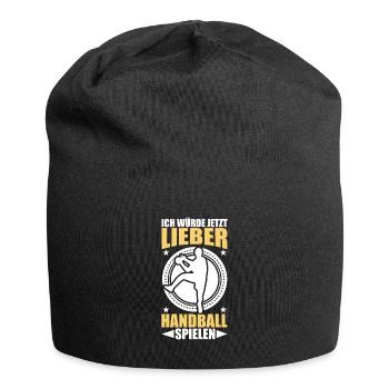Handball Handballer Spruch - Jersey-Beanie - Schwarz - Vorne