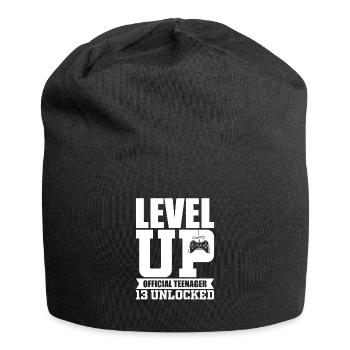 Adolescent de 13e anniversaire, cadeau de jeu de niveau supérieur - Bonnet en jersey - noir - Devant