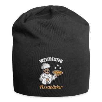 Weltbester Pizzabäcker Geschenkidee - Jersey-Beanie - Schwarz - Vorne