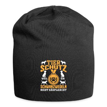 Hund Hunde Hundeliebhaber Tierschutz Geschenk - Jersey-Beanie - Schwarz - Vorne