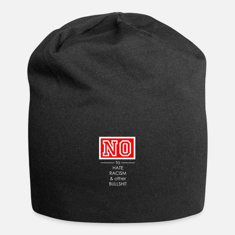 against Nazis - Jersey Beanie - black