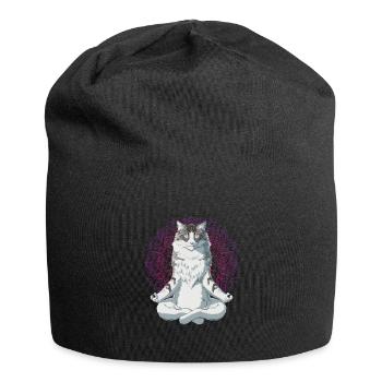 Norwegische Waldkatze Meditation - Jersey-Beanie - Schwarz - Vorne