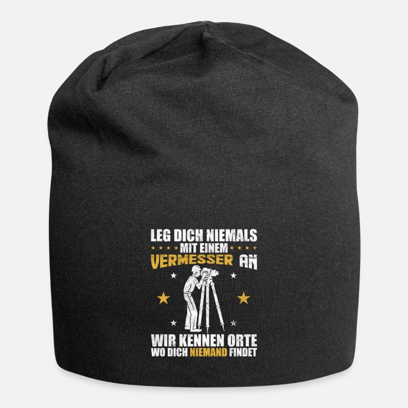 Witzige Vermesser Geschenkidee - Jersey-Beanie - Schwarz