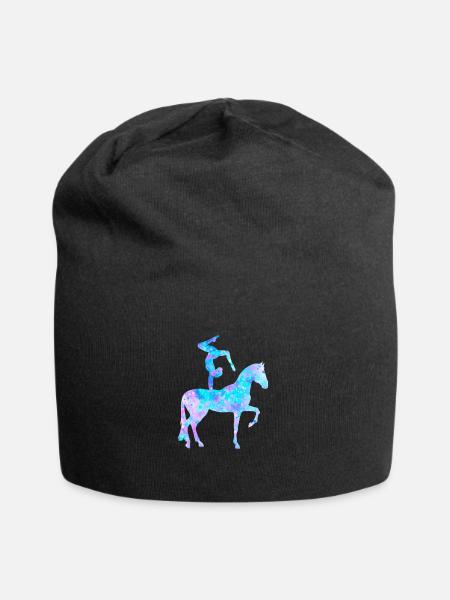 Voltigieren Voltigiererin Pferd Volti Geschenk - Jersey-Beanie - Schwarz