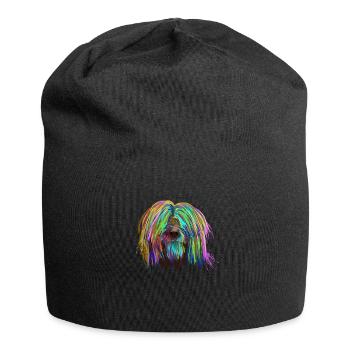 Colored Briard Dog - Jersey Beanie - black - Front