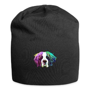 Splash Saint Bernard Dog - Jersey Beanie - black - Front