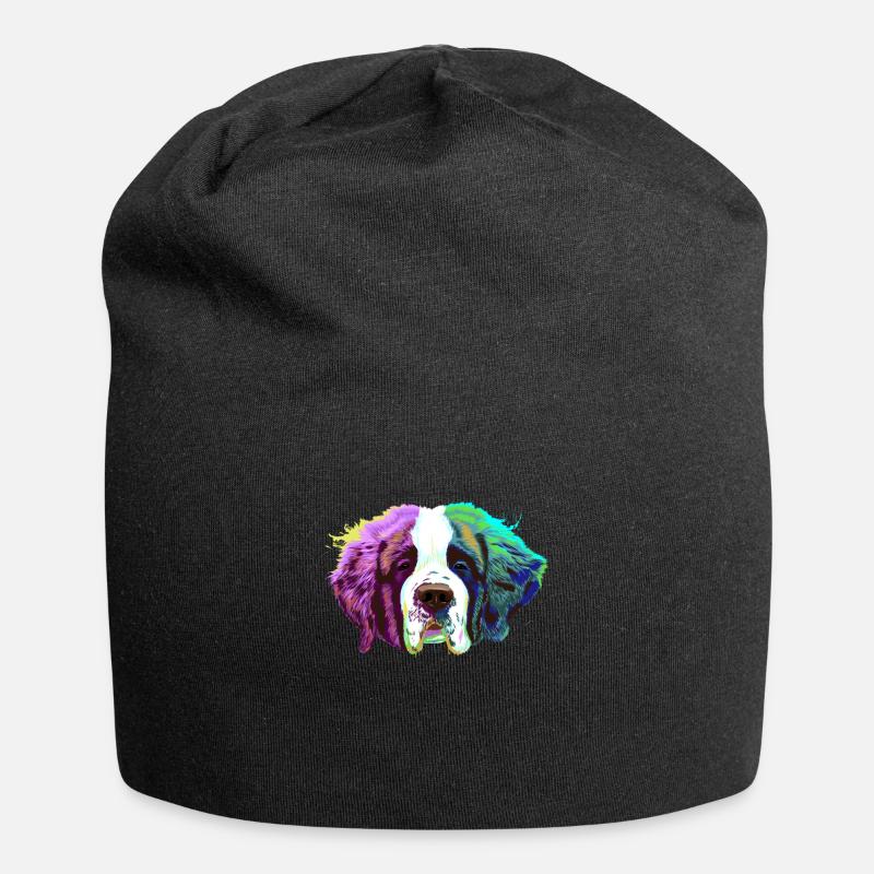 Splash Saint Bernard Dog - Jersey Beanie - black