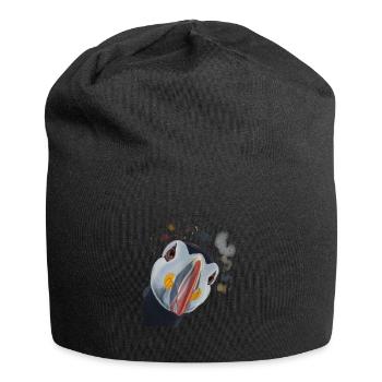 Neugieriger Papageientaucher - Jersey-Beanie - Schwarz - Vorne