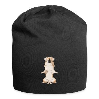 Meditate Tibetan Spaniel Dog - Jersey Beanie - black - Front