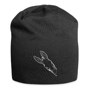 Neugieriger Esel - Jersey-Beanie - Schwarz - Vorne