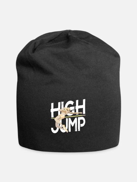 Hochsprung - Hochspringer - Jersey-Beanie - Schwarz
