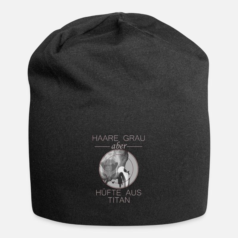 Haare grau aber Hüfte aus Titan - Jersey-Beanie - Schwarz