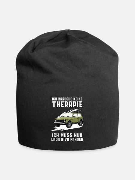 Therapie Lada Niva 4x4 Offroad Geländewagen - Jersey-Beanie - Schwarz