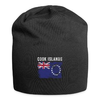 Cook Islands Flag Distressed - Jersey Beanie - black - Front