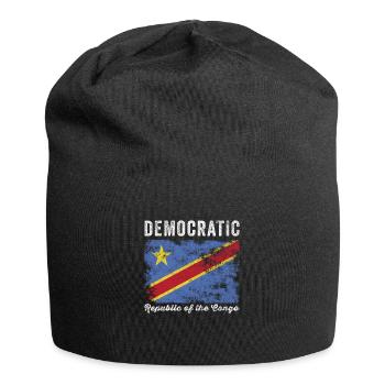Flagge der Demokratischen Republik Kongo - Jersey-Beanie - Schwarz - Vorne