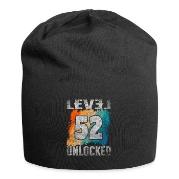 Birthday Gift Level Unlocked 52 years - Jersey Beanie - black - Front
