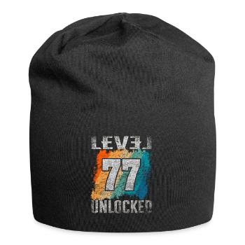 Niveau cadeau d’anniversaire débloqué 77 ans - Bonnet en jersey - noir - Devant