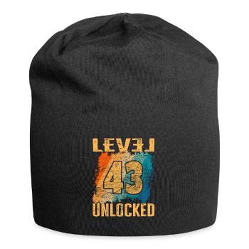 Birthday Gift Level Unlocked 43 years - Jersey Beanie - black - Front