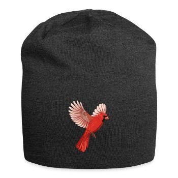 Oiseau volant Cardinal Rouge - Bonnet en jersey - charbon - Devant