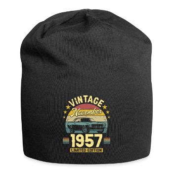 Vintage Novembre 1957 65 Ans Anniversaire - Bonnet en jersey - noir - Devant