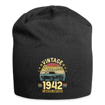 Vintage December 1942 80 years Anniversary - Jersey Beanie - black - Front