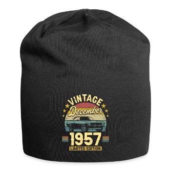 Vintage Décembre 1957 65 Ans Anniversaire - Bonnet en jersey - noir - Devant