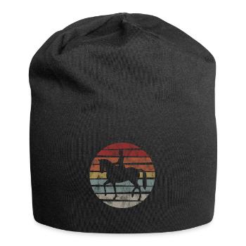Dressage Cavalier de dressage Cheval d’équitation - Bonnet en jersey - noir - Devant