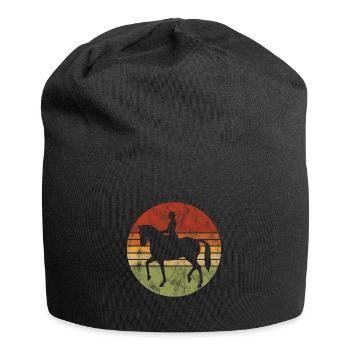 Dressage Cavalier de dressage Cheval d’équitation - Bonnet en jersey - noir - Devant