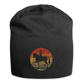 Dressage Cavalier de dressage Cheval d’équitation - Bonnet en jersey - noir - Devant