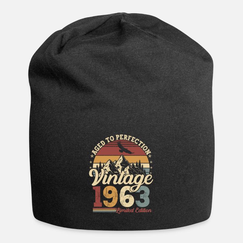 1963 né vintage 60 anniversaire - Bonnet en jersey - noir