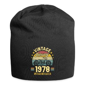 Vintage February 1978 45 years anniversary - Jersey Beanie - black - Front