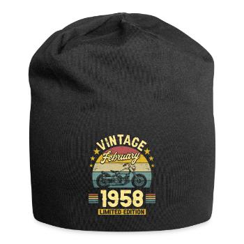 Vintage Février 1958 65 Ans Anniversaire - Bonnet en jersey - noir - Devant