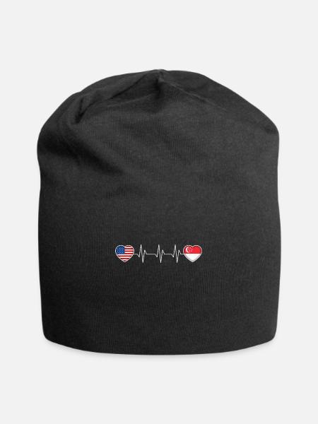 Singapur - Jersey-Beanie - Schwarz