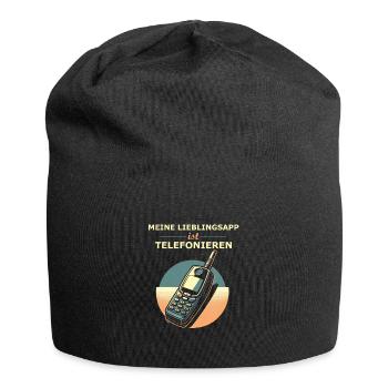 altes Handy - Jersey-Beanie - Schwarz - Vorne