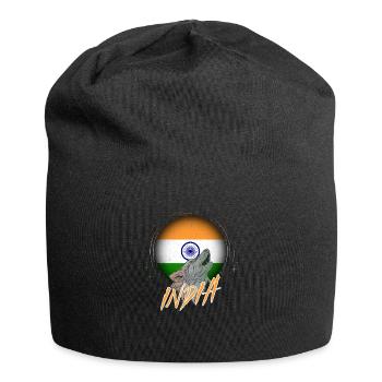 Indien - Jersey-Beanie - Schwarz - Vorne