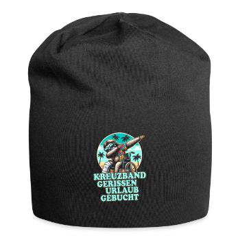 Kreuzbandriss - Jersey-Beanie - Schwarz - Vorne