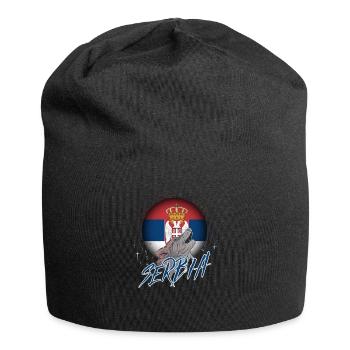 Serbien - Jersey-Beanie - Schwarz - Vorne
