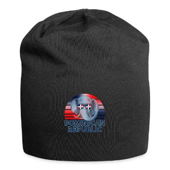 Dominikanische Republik - Jersey-Beanie - Schwarz - Vorne