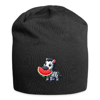Zebra Melone Wassermelone Frucht Fruchtig - Jersey-Beanie - Schwarz - Vorne