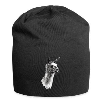 Lama - Jersey-Beanie - Schwarz - Vorne