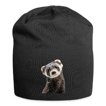 Frettchen - Jersey-Beanie - Schwarz - Vorne